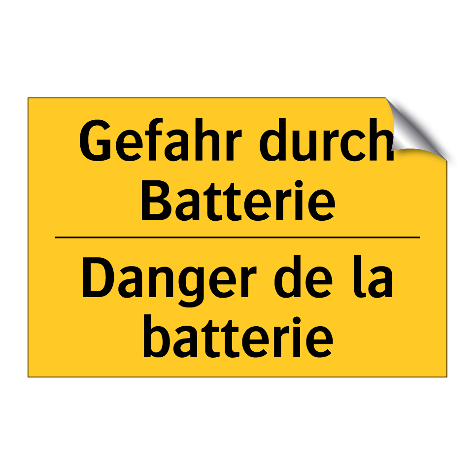Gefahr durch Batterie - Danger de la batterie