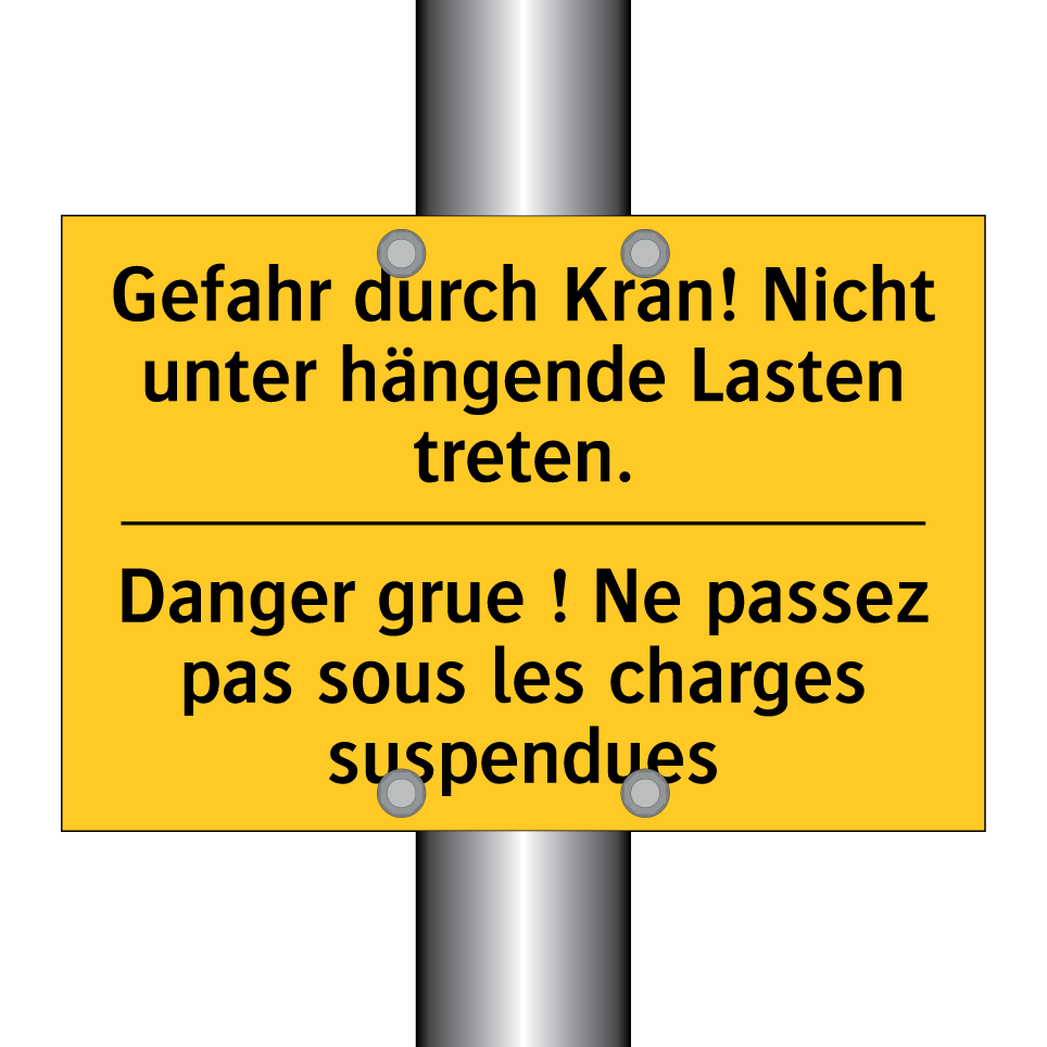 Gefahr durch Kran! Nicht unter /.../ - Danger grue ! Ne passez pas sous /.../