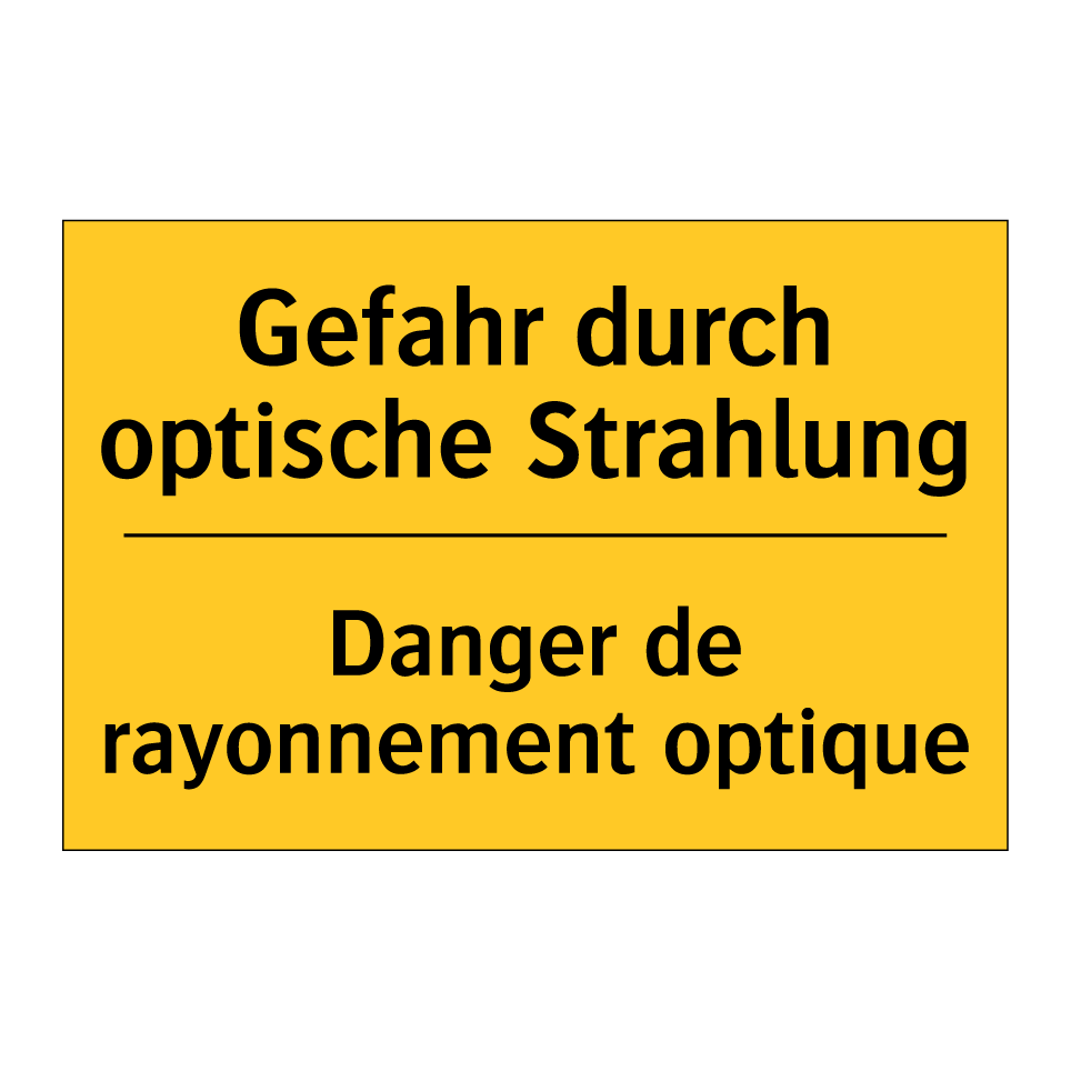 Gefahr durch optische Strahlung /.../ - Danger de rayonnement optique