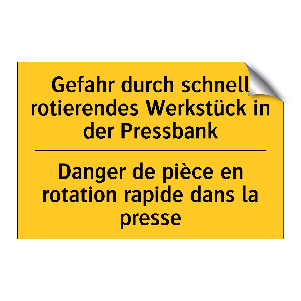 Gefahr durch schnell rotierendes /.../ - Danger de pièce en rotation rapide /.../