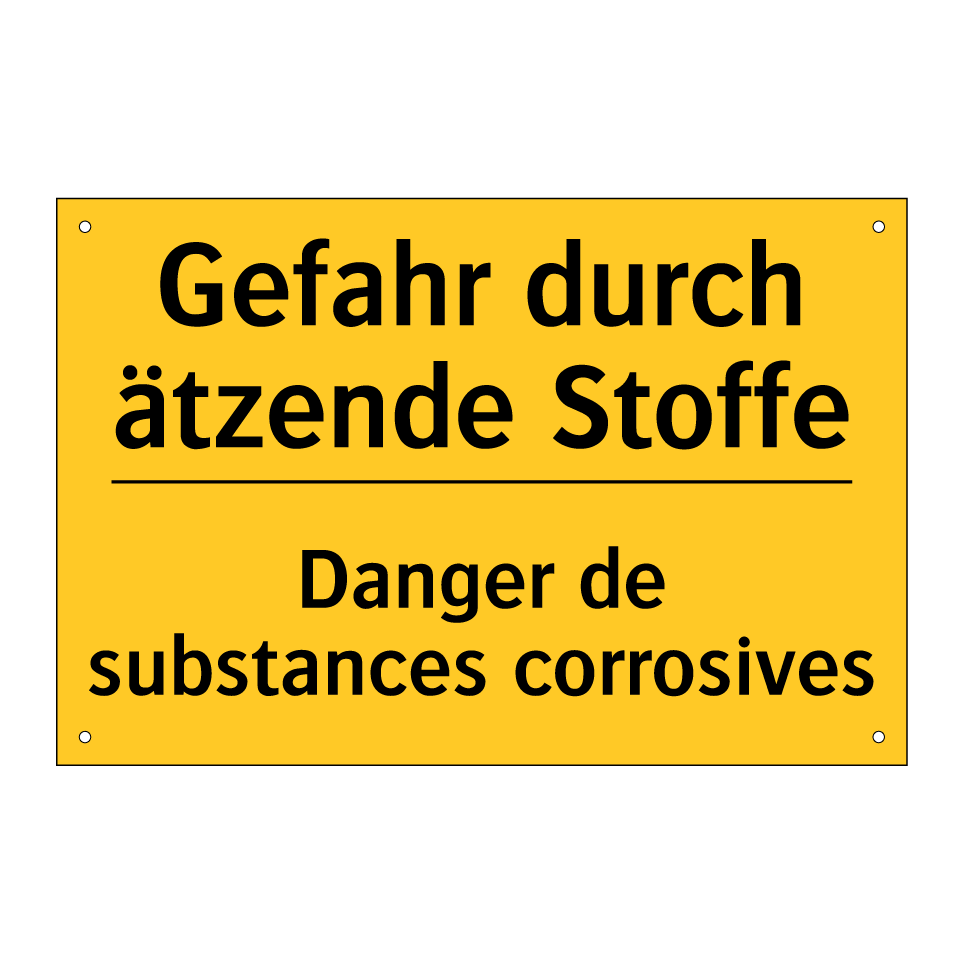 Gefahr durch ätzende Stoffe - Danger de substances corrosives /.../