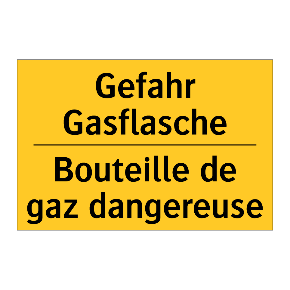 Gefahr Gasflasche - Bouteille de gaz dangereuse