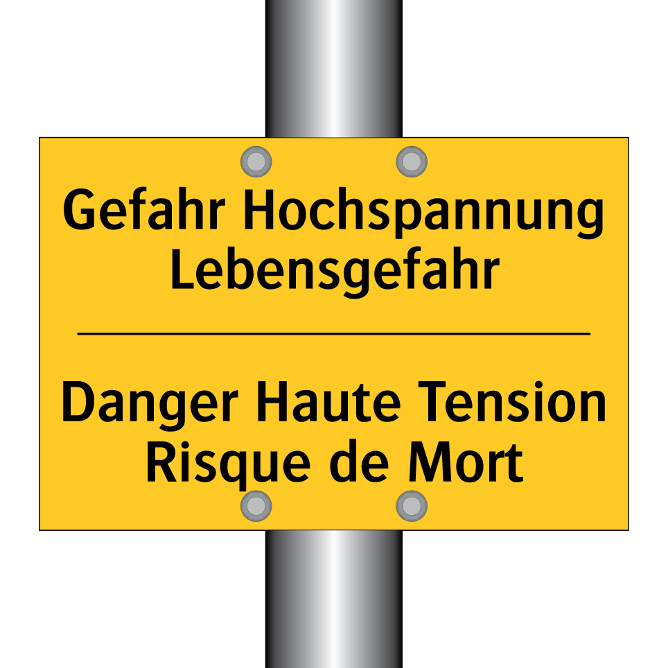 Gefahr Hochspannung Lebensgefahr /.../ - Danger Haute Tension Risque de /.../