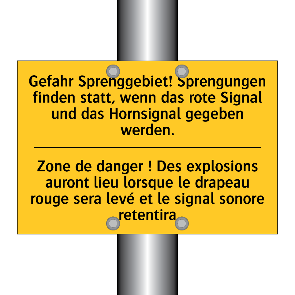 Gefahr Sprenggebiet! Sprengungen /.../ - Zone de danger ! Des explosions /.../