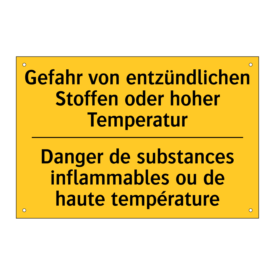 Gefahr von entzündlichen Stoffen /.../ - Danger de substances inflammables /.../