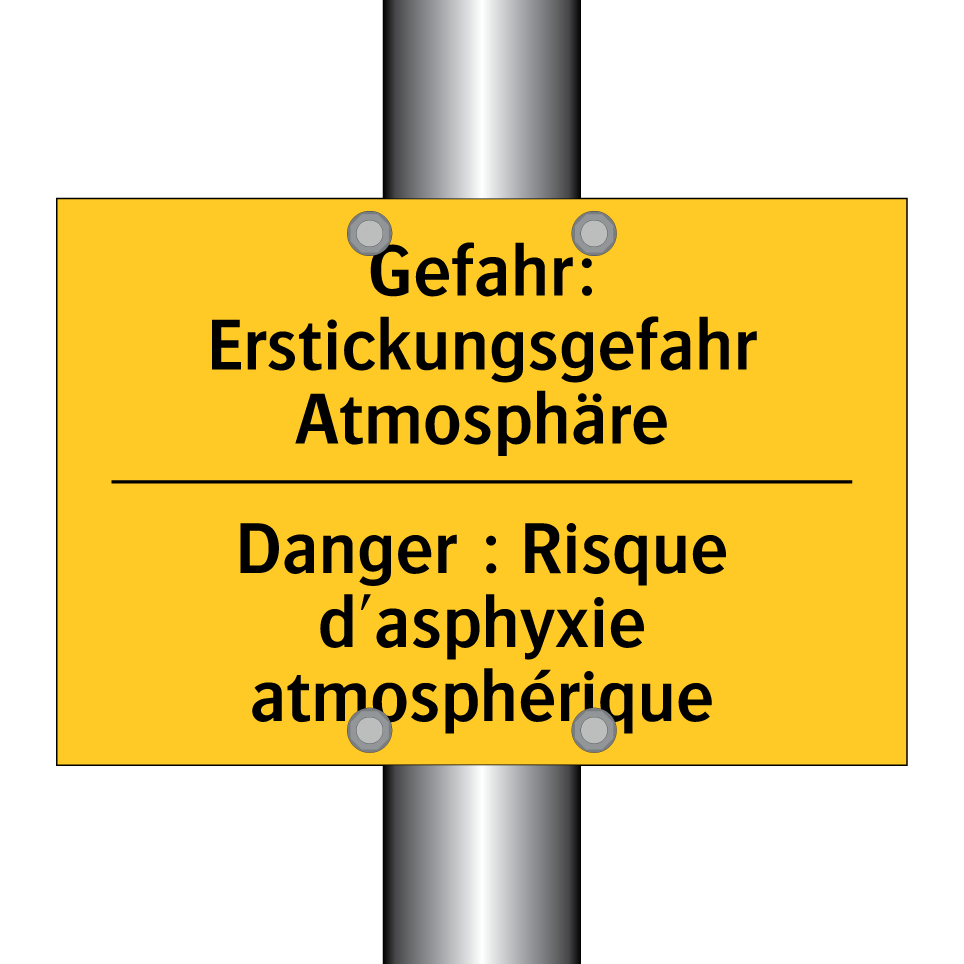 Gefahr: Erstickungsgefahr Atmosphäre /.../ - Danger : Risque d'asphyxie atmosphérique /.../