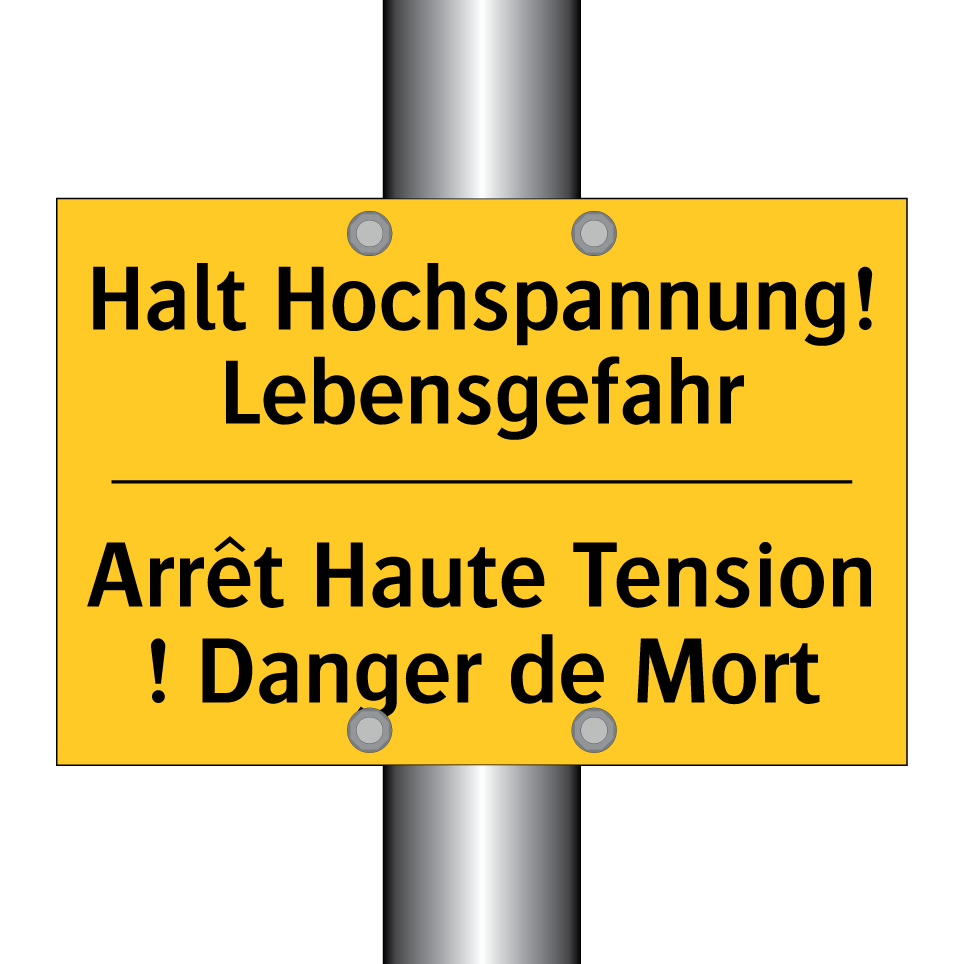 Halt Hochspannung! Lebensgefahr /.../ - Arrêt Haute Tension ! Danger de /.../