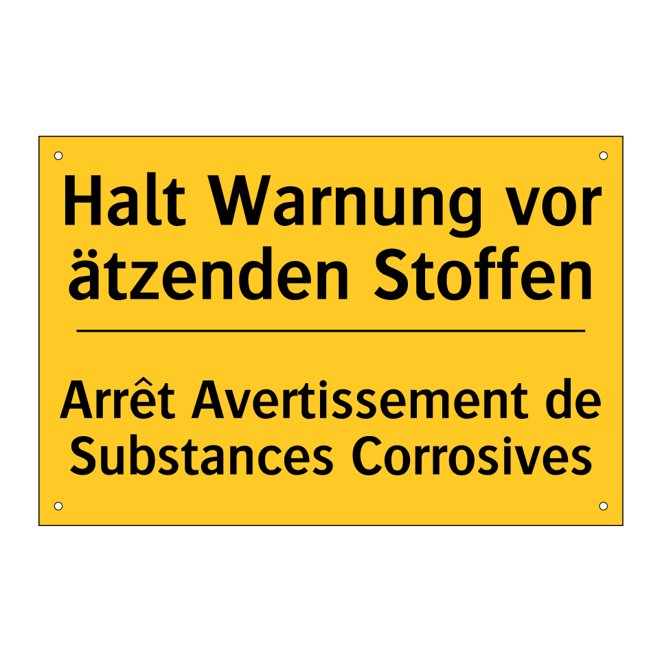 Halt Warnung vor ätzenden Stoffen /.../ - Arrêt Avertissement de Substances /.../