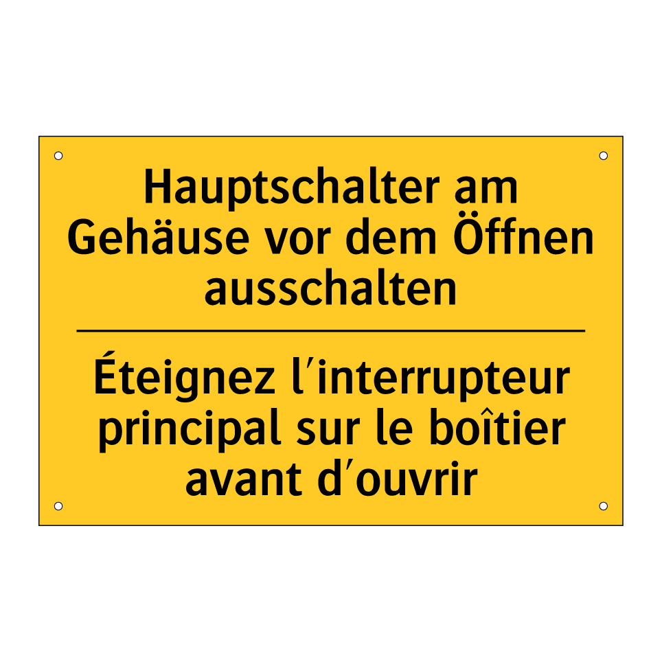 Hauptschalter am Gehäuse vor dem /.../ - Éteignez l'interrupteur principal /.../