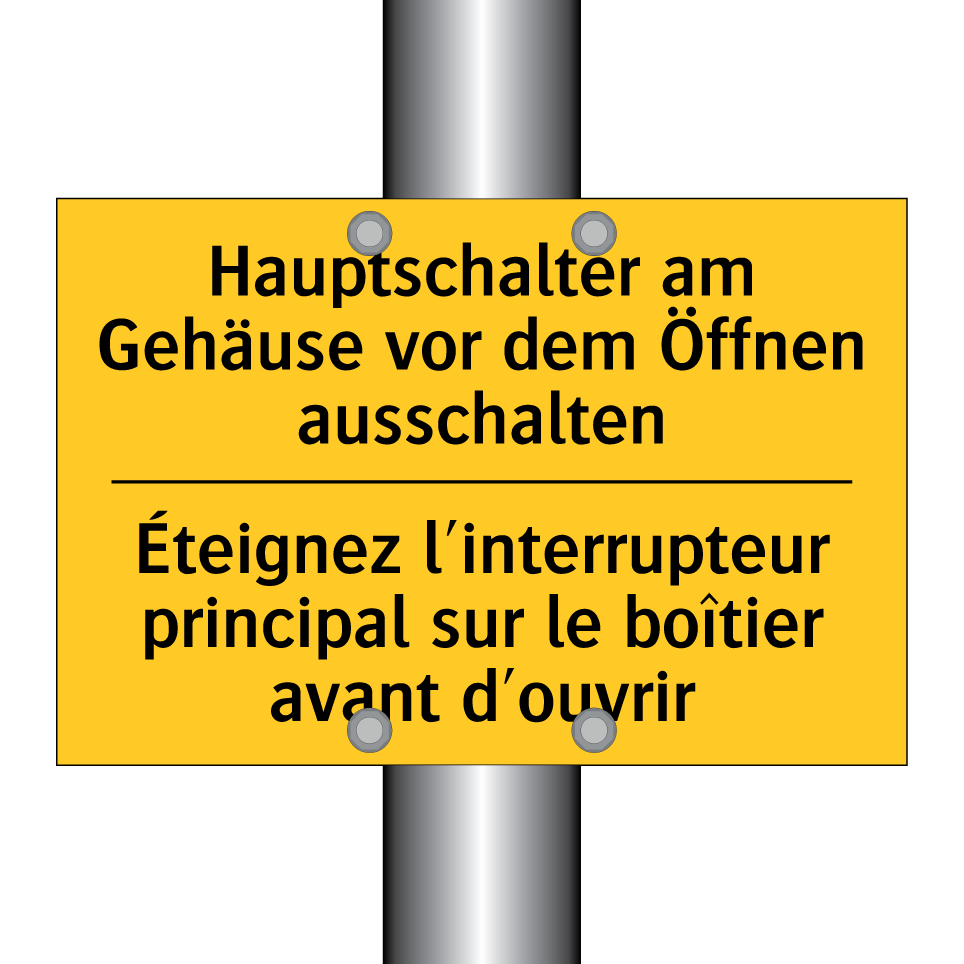 Hauptschalter am Gehäuse vor dem /.../ - Éteignez l'interrupteur principal /.../