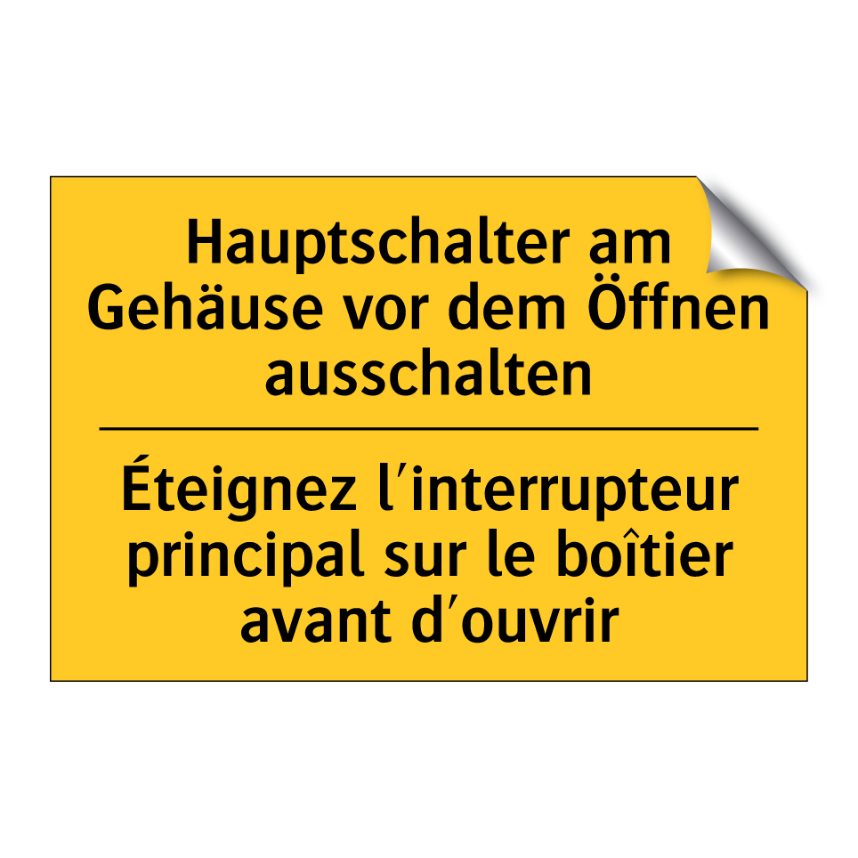 Hauptschalter am Gehäuse vor dem /.../ - Éteignez l'interrupteur principal /.../