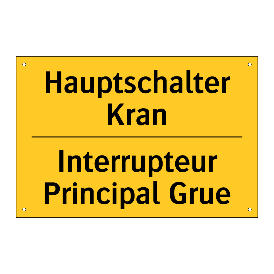 Hauptschalter Kran - Interrupteur Principal Grue