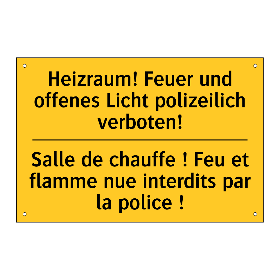 Heizraum! Feuer und offenes Licht /.../ - Salle de chauffe ! Feu et flamme /.../