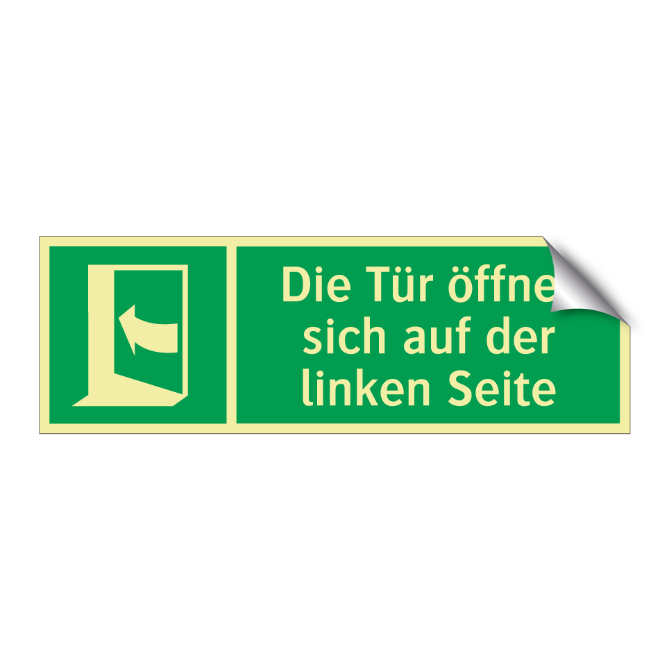 Die Tür öffnet sich auf der linken Seite
