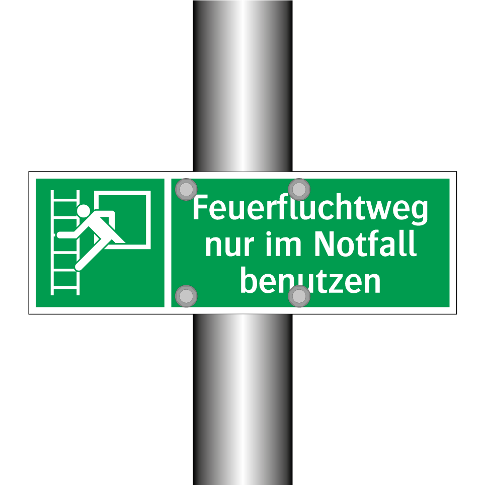 Feuerfluchtweg nur im Notfall benutzen
