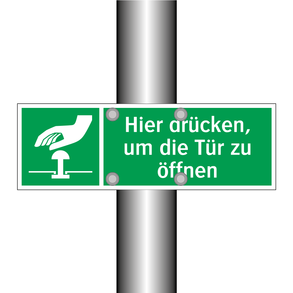 Hier drücken, um die Tür zu öffnen