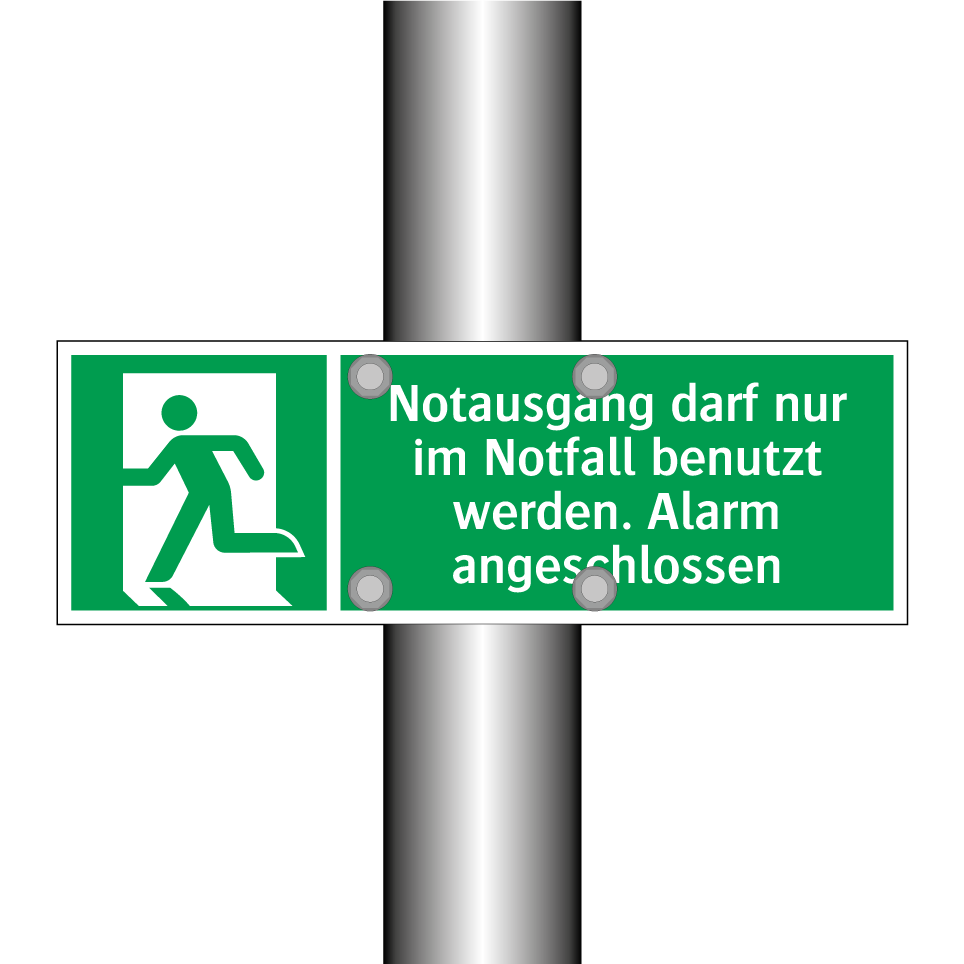 Notausgang darf nur im Notfall benutzt werden. Alarm angeschlossen