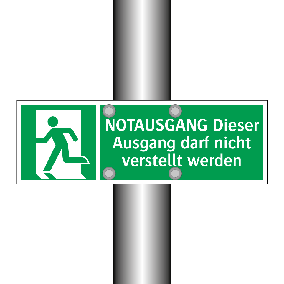 NOTAUSGANG Dieser Ausgang darf nicht verstellt werden