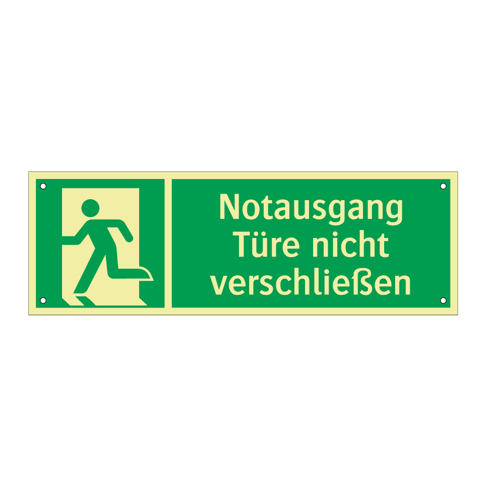 Notausgang Türe nicht verschließen