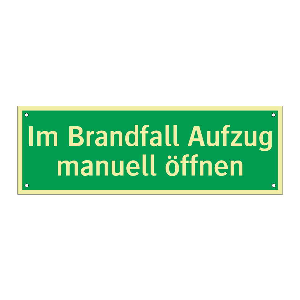 Im Brandfall Aufzug manuell öffnen