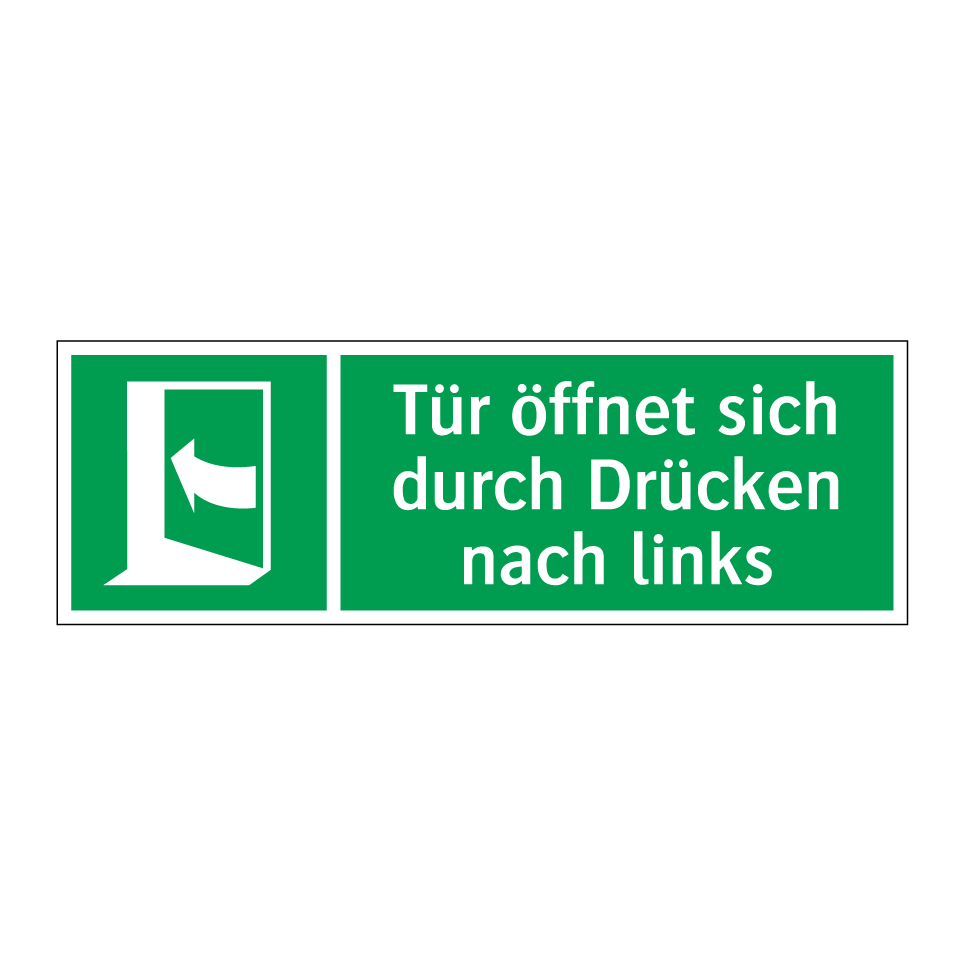 Tür öffnet sich durch Drücken nach links