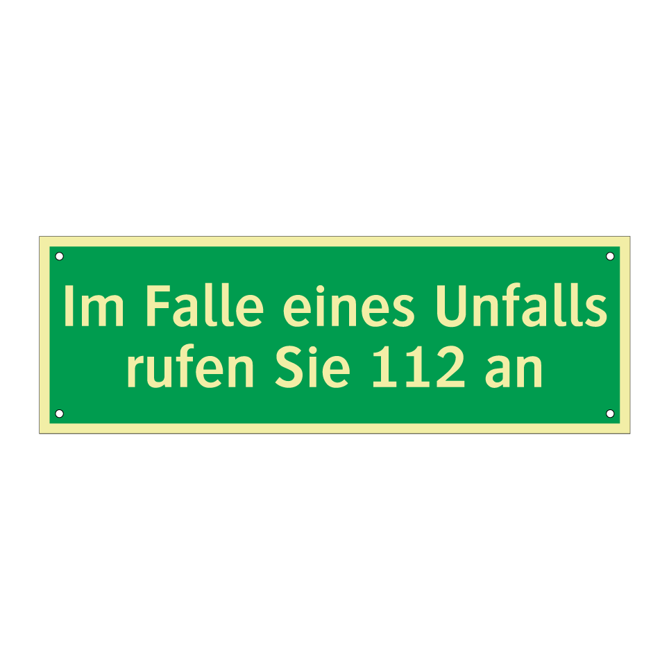 Im Falle eines Unfalls rufen Sie 112 an