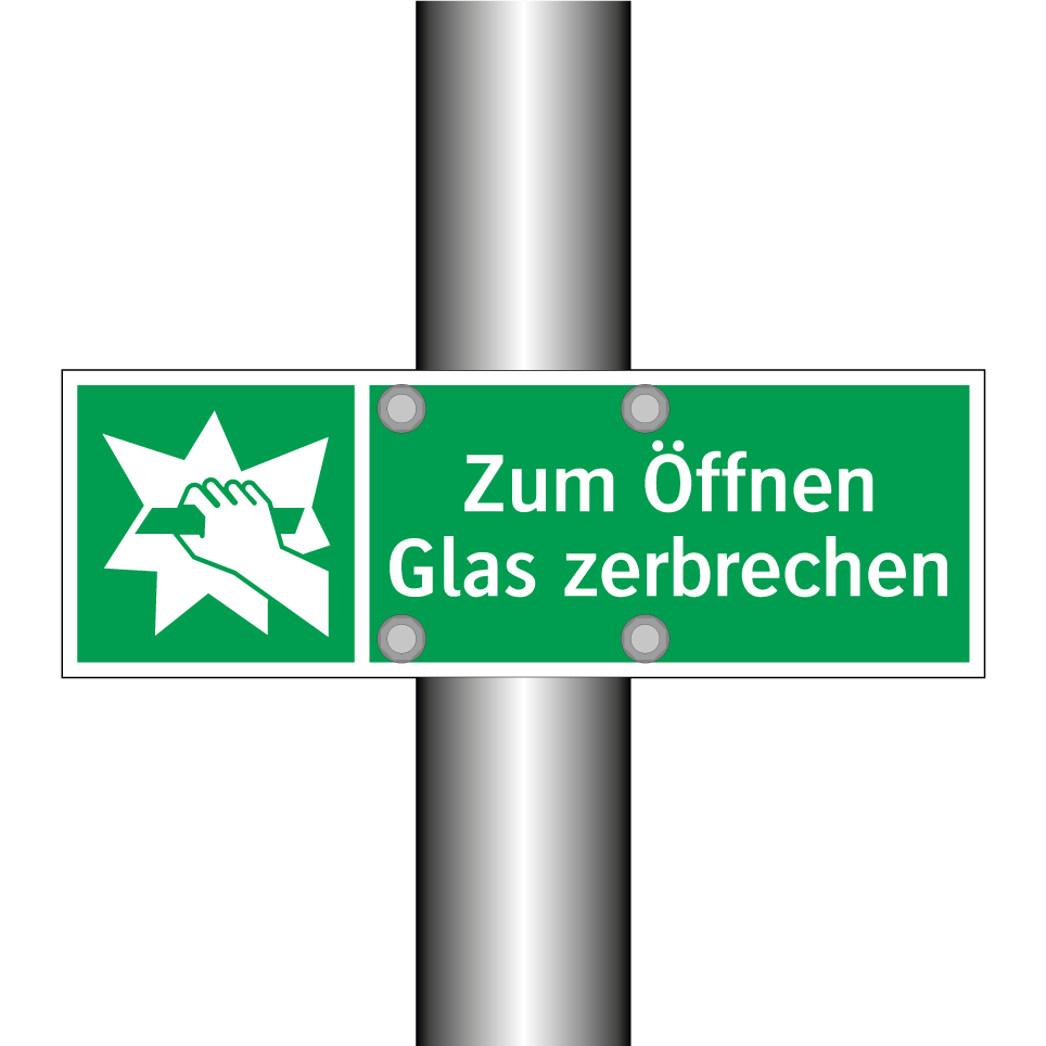 Zum Öffnen Glas zerbrechen