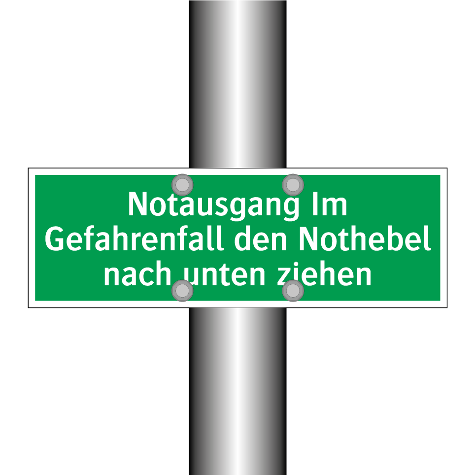 Notausgang Im Gefahrenfall den Nothebel nach unten ziehen