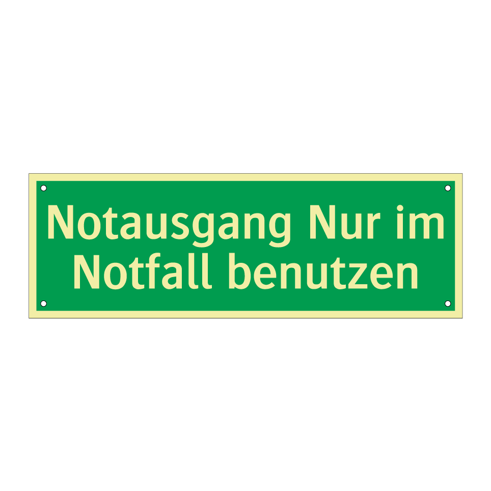 Notausgang Nur im Notfall benutzen