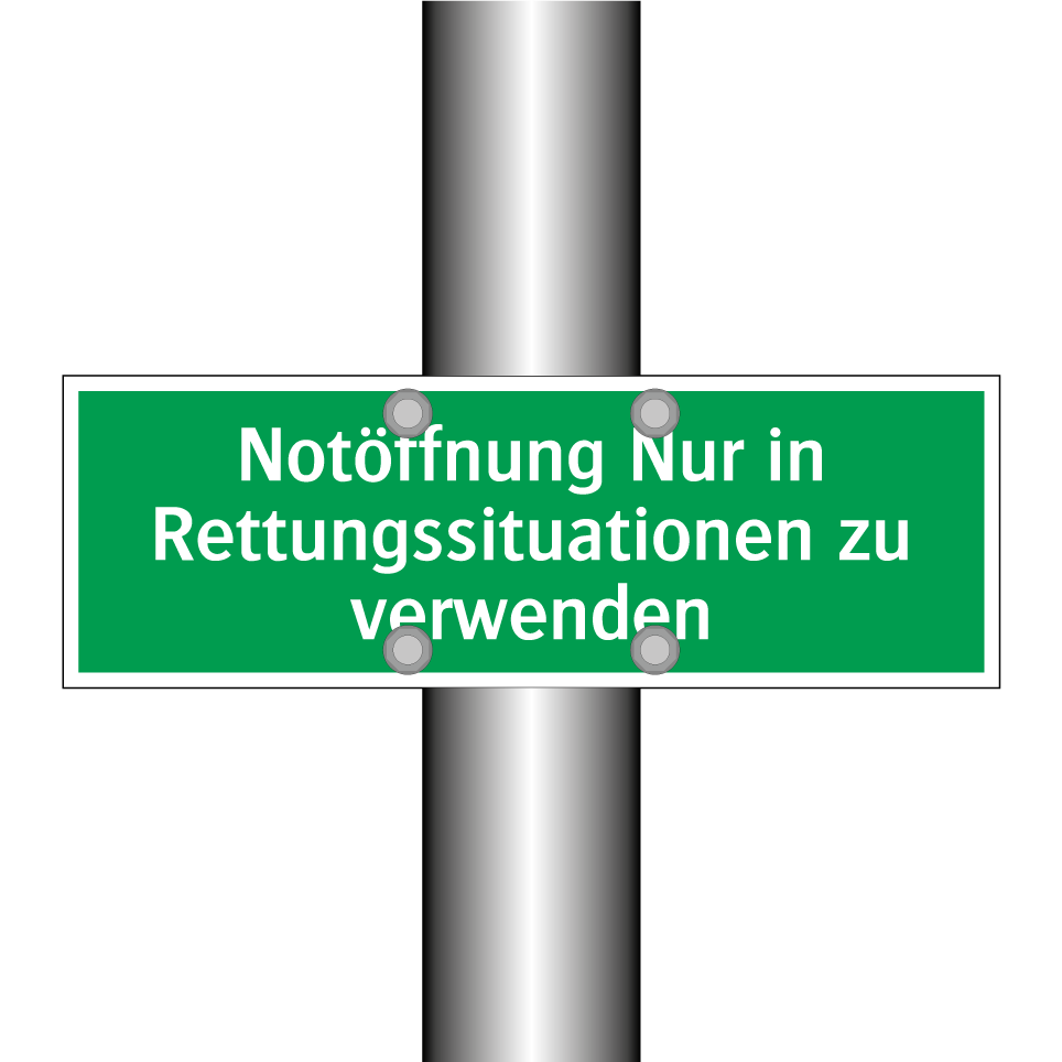 Notöffnung Nur in Rettungssituationen zu verwenden