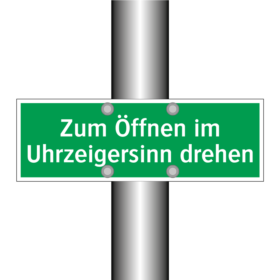 Zum Öffnen im Uhrzeigersinn drehen