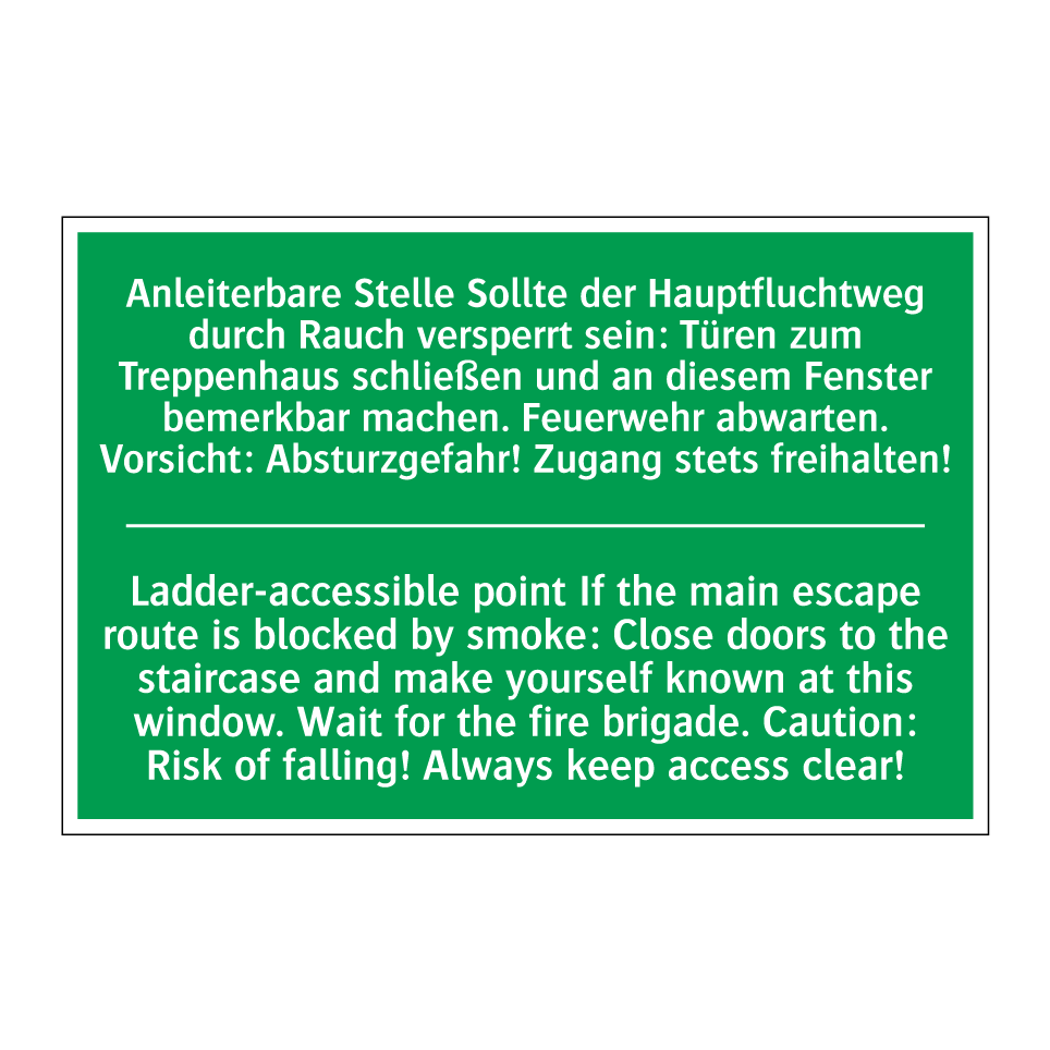 Anleiterbare Stelle Sollte der /.../ - Ladder-accessible point If the /.../