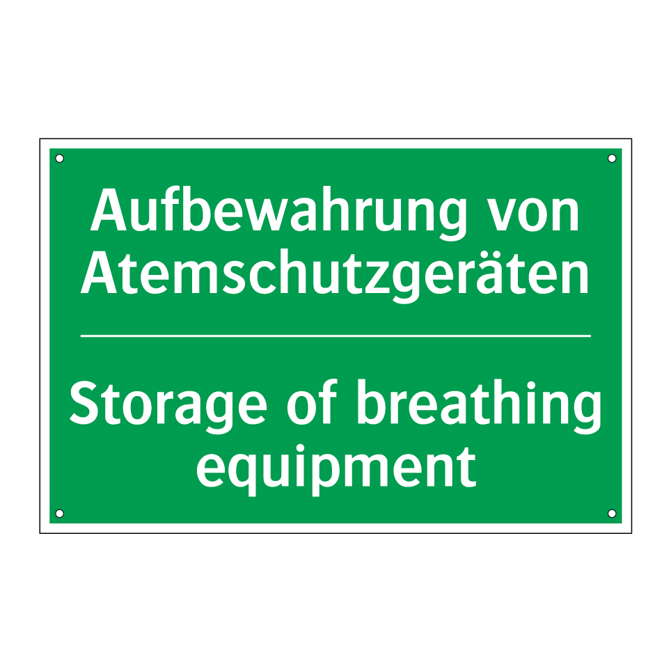 Aufbewahrung von Atemschutzgeräten /.../ - Storage of breathing equipment