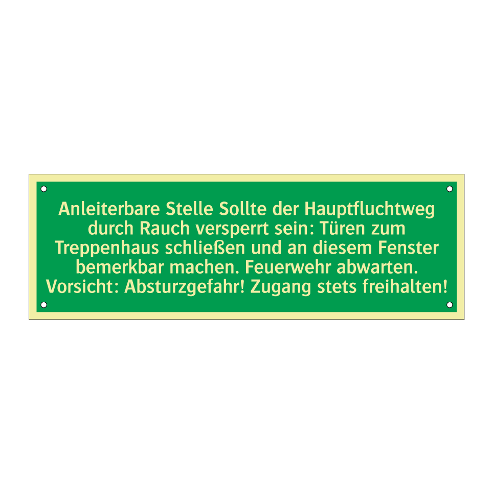 Anleiterbare Stelle Sollte der Hauptfluchtweg durch Rauch versperrt sein /../