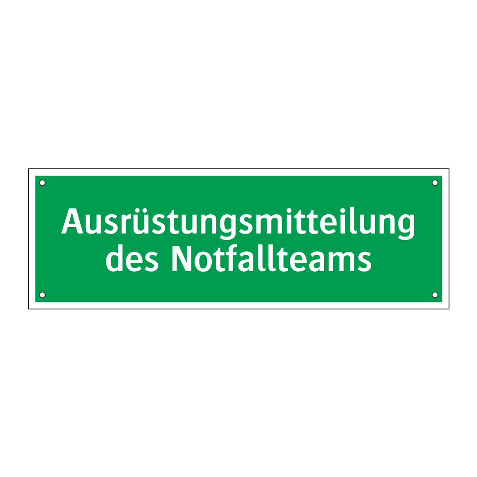 Ausrüstungsmitteilung des Notfallteams