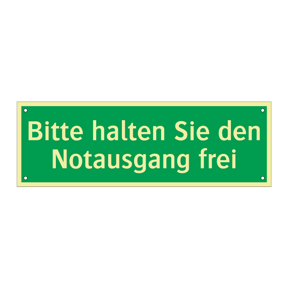 Bitte halten Sie den Notausgang frei
