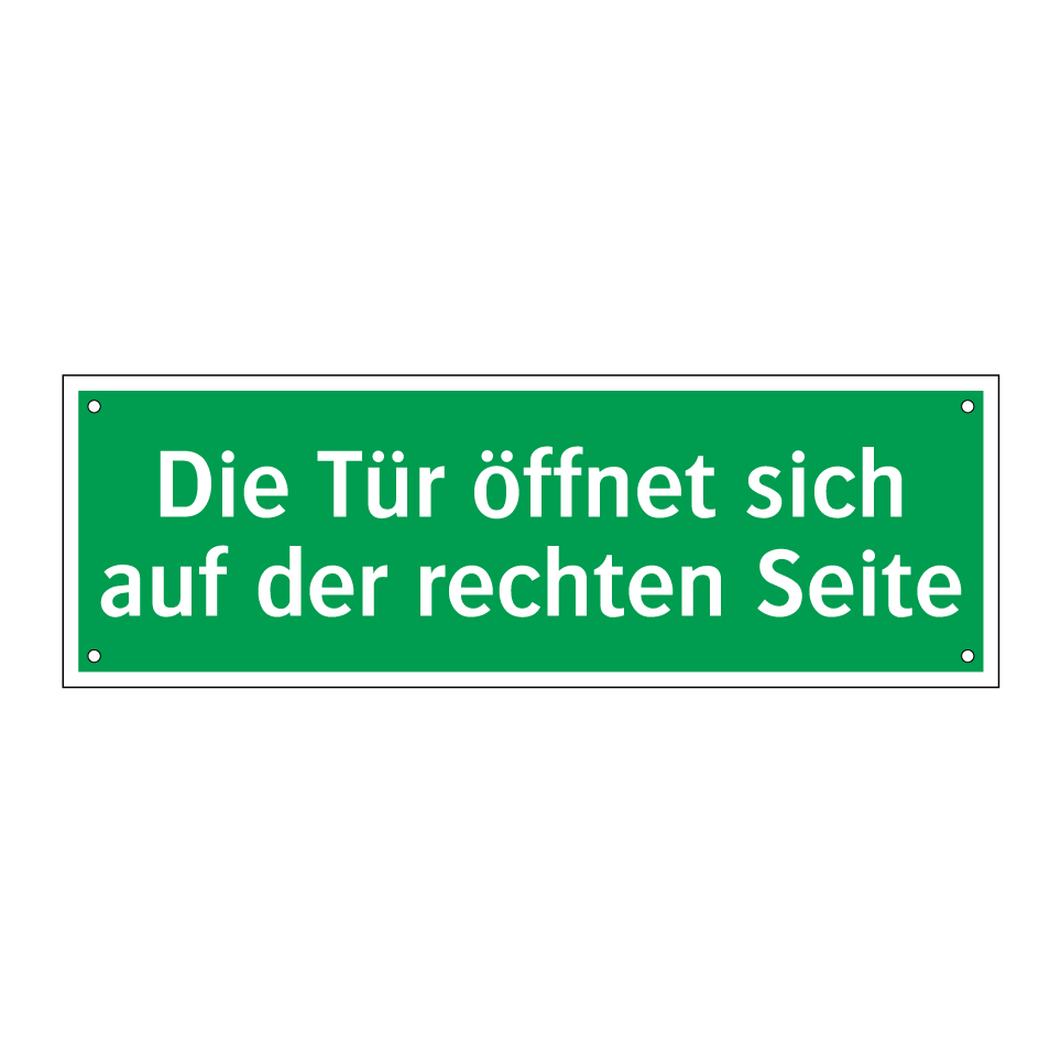 Die Tür öffnet sich auf der rechten Seite