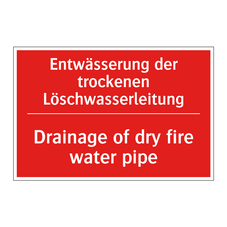 Entwässerung der trockenen Löschwasserleitung/.../ - Drainage of dry fire water pipe/.../