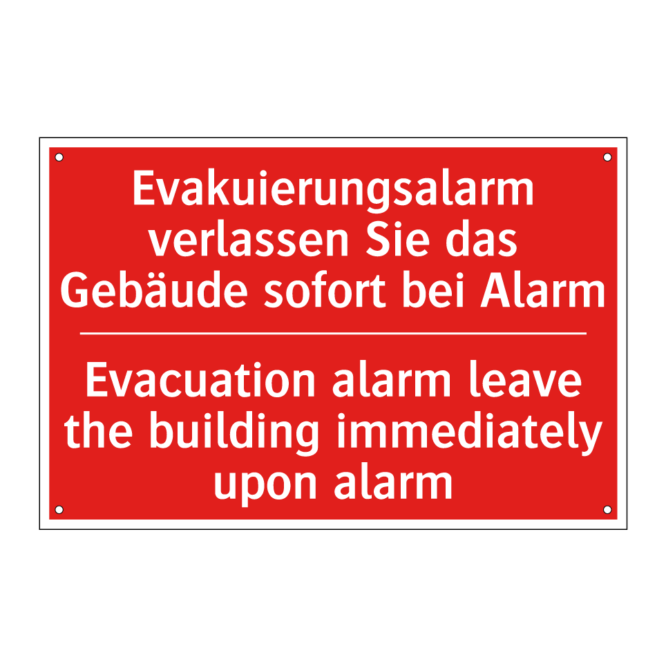 Evakuierungsalarm verlassen Sie /.../ - Evacuation alarm leave the building /.../