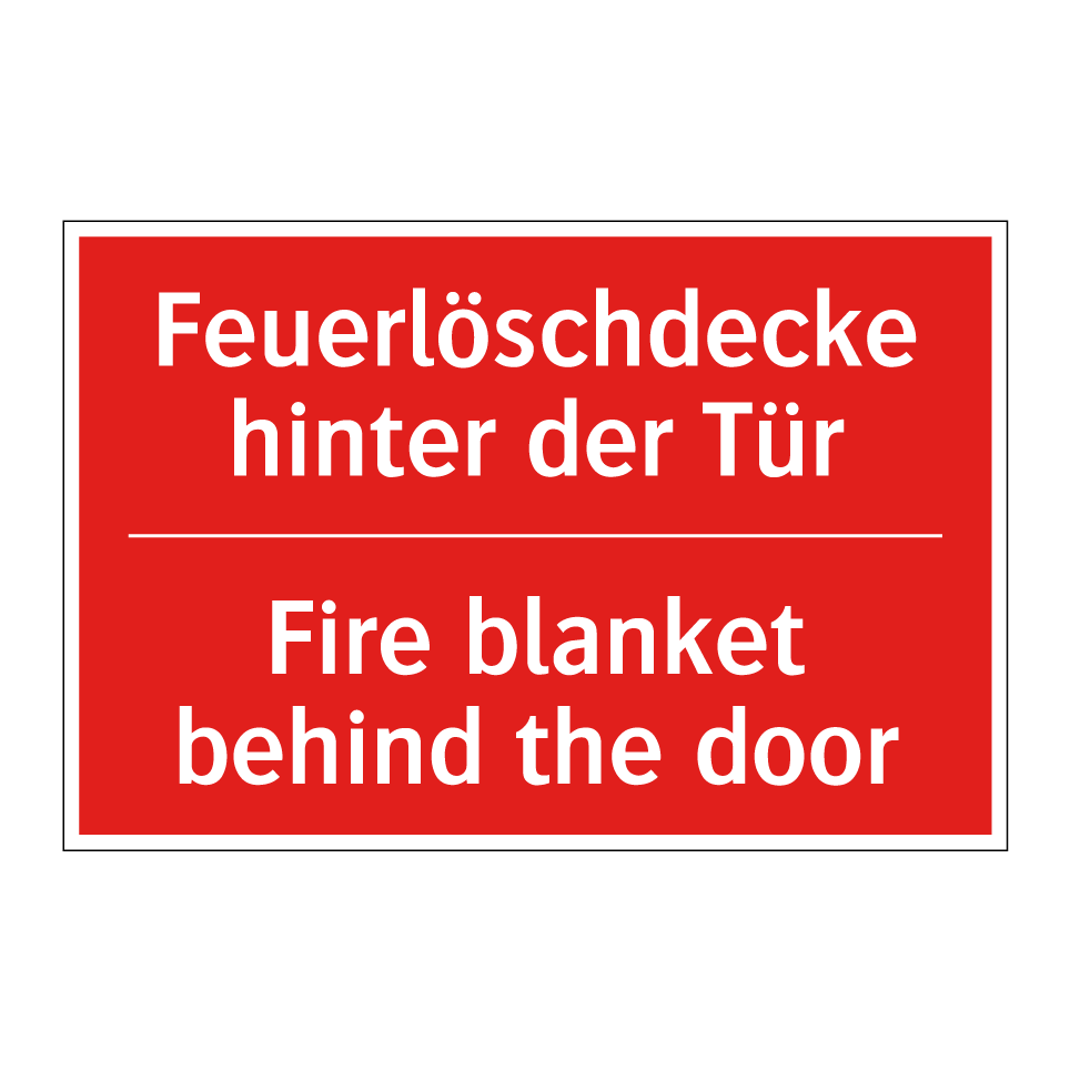 Feuerlöschdecke hinter der Tür - Fire blanket behind the door
