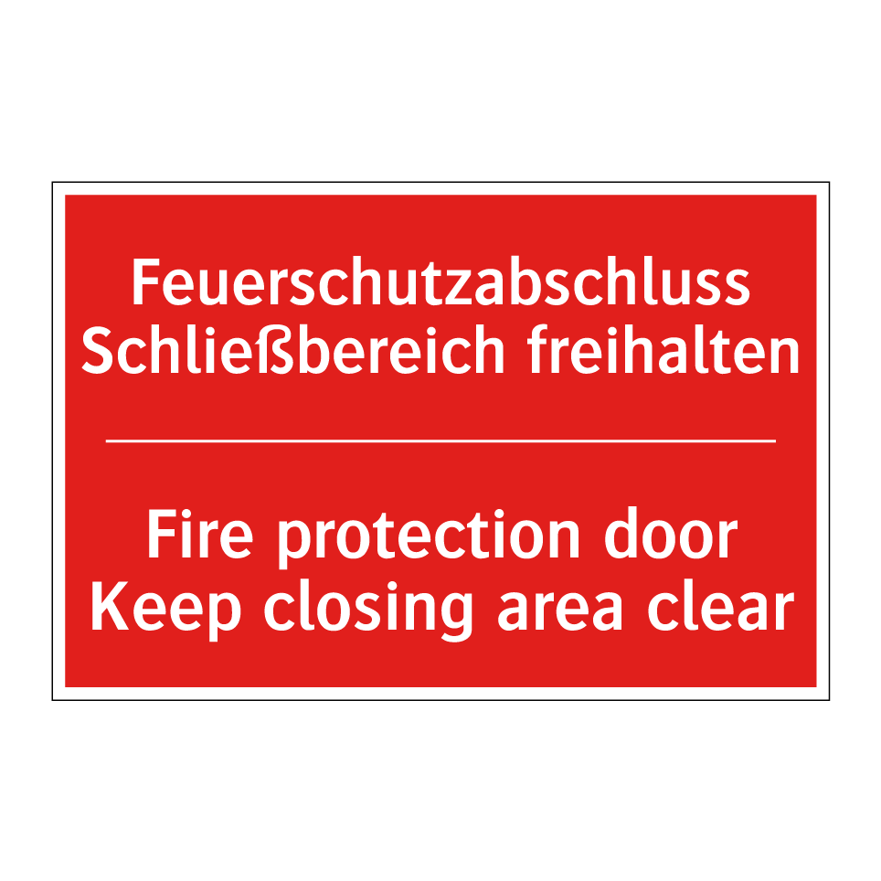 Feuerschutzabschluss Schließbereich /.../ - Fire protection door Keep closing /.../