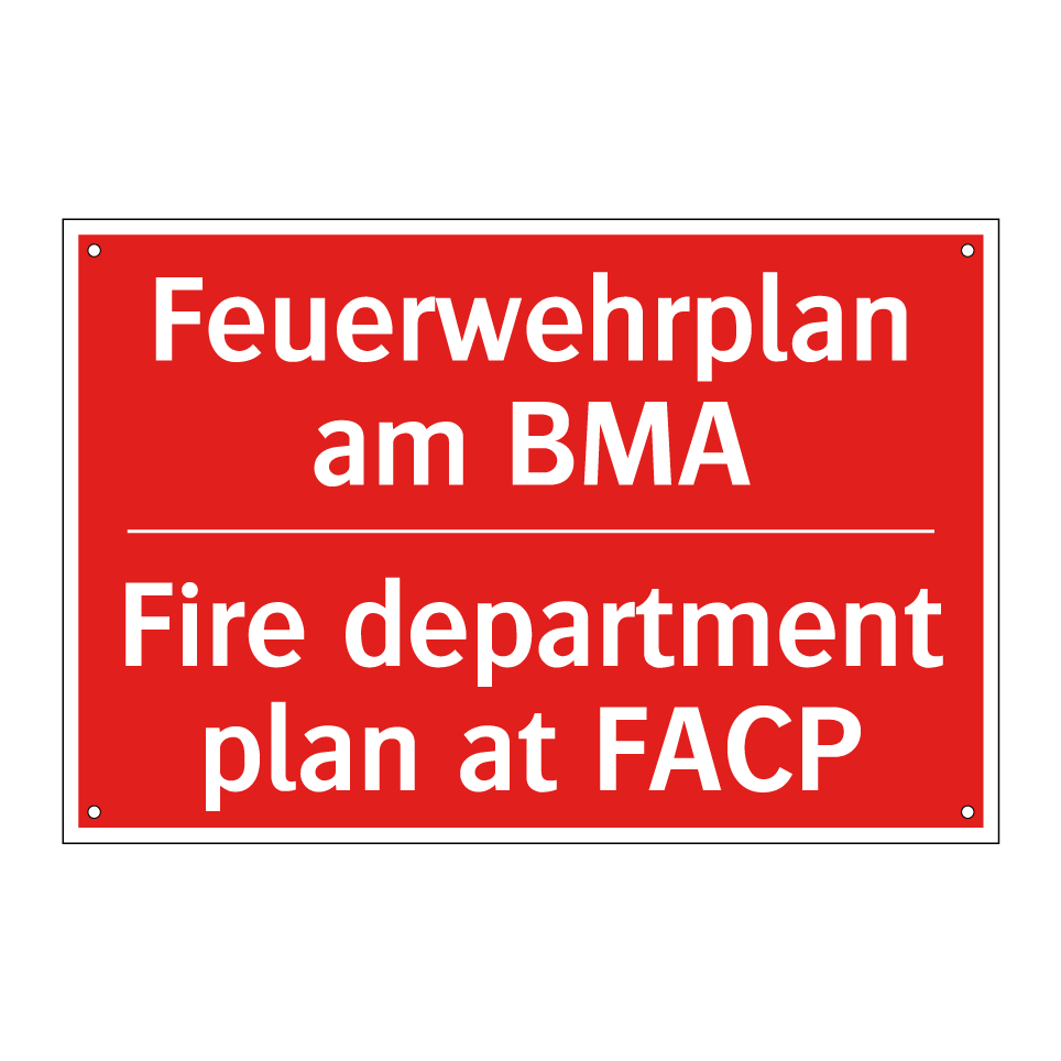 Feuerwehrplan am BMA - Fire department plan at FACP