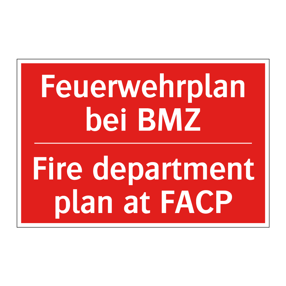 Feuerwehrplan bei BMZ - Fire department plan at FACP