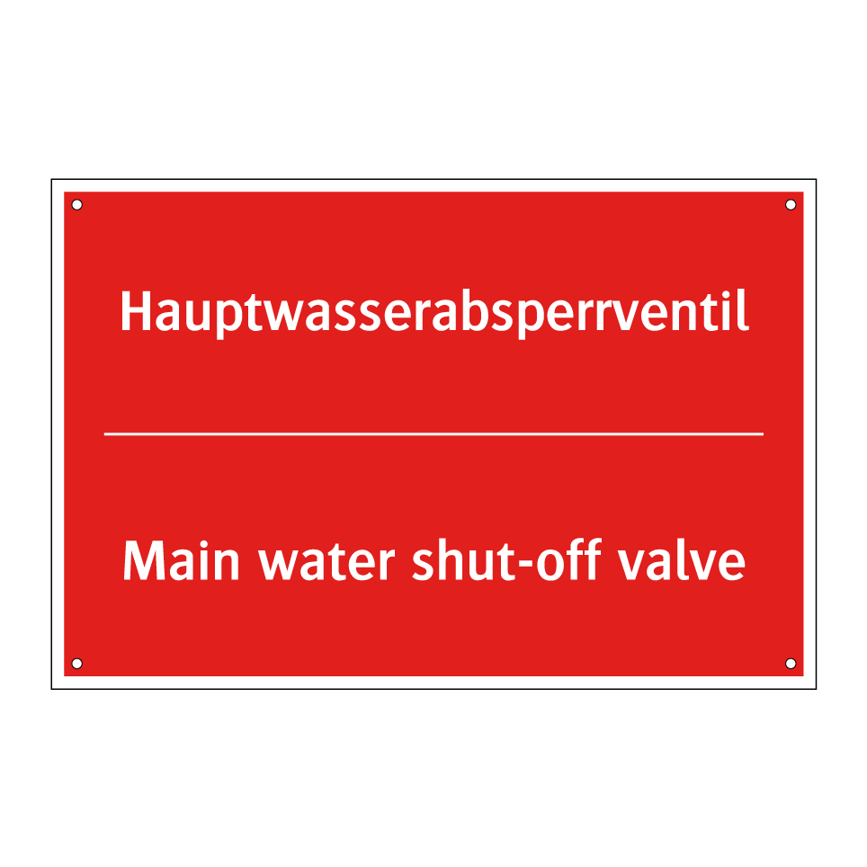Hauptwasserabsperrventil - Main water shut-off valve