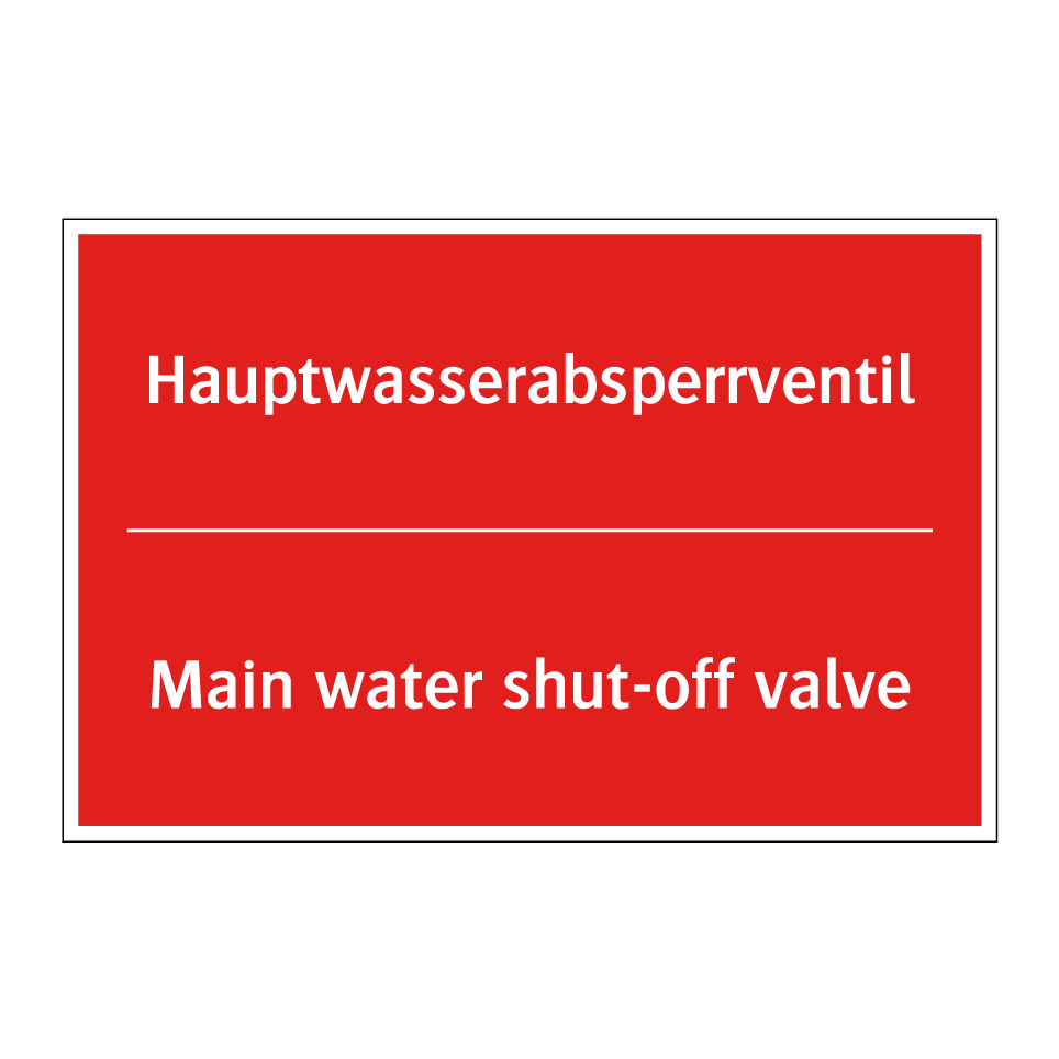 Hauptwasserabsperrventil - Main water shut-off valve