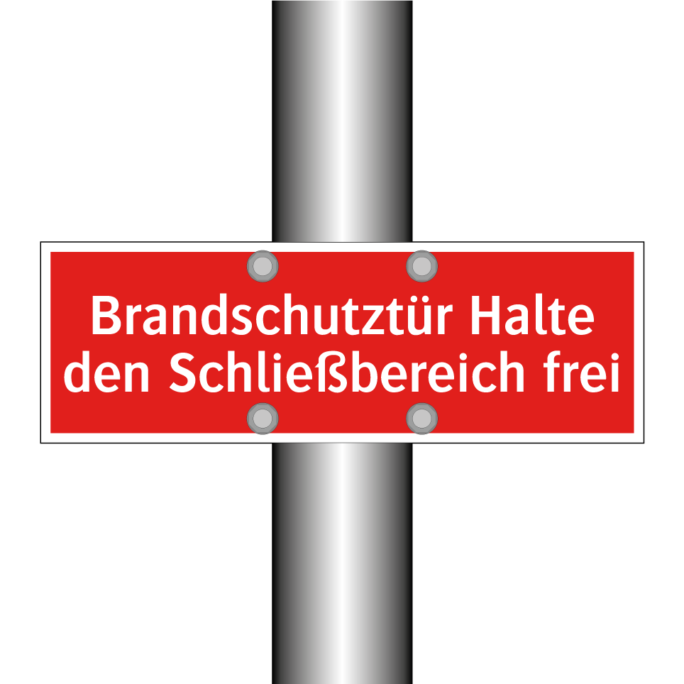 Brandschutztür Halte den Schließbereich frei