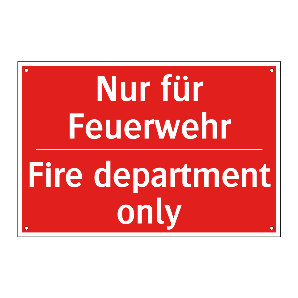 Nur für Feuerwehr - Fire department only
