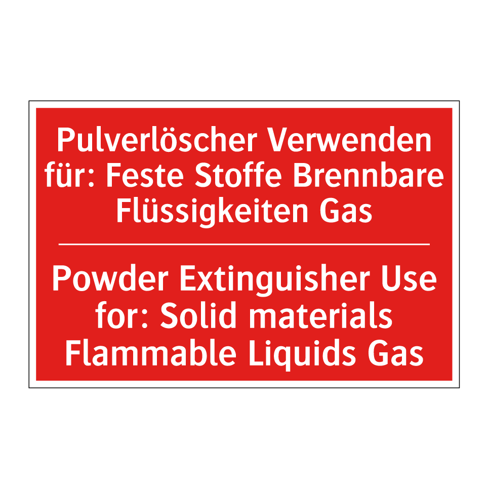 Pulverlöscher Verwenden für: Feste /.../ - Powder Extinguisher Use for: Solid /.../