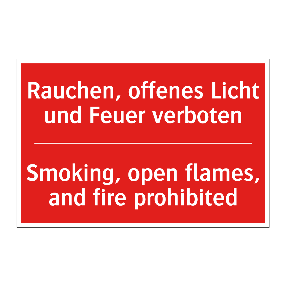 Rauchen, offenes Licht und Feuer /.../ - Smoking, open flames, and fire /.../
