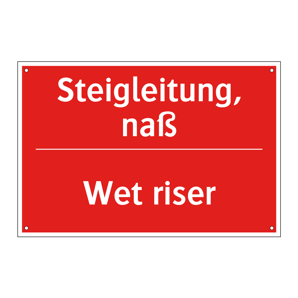 Steigleitung, naß - Wet riser